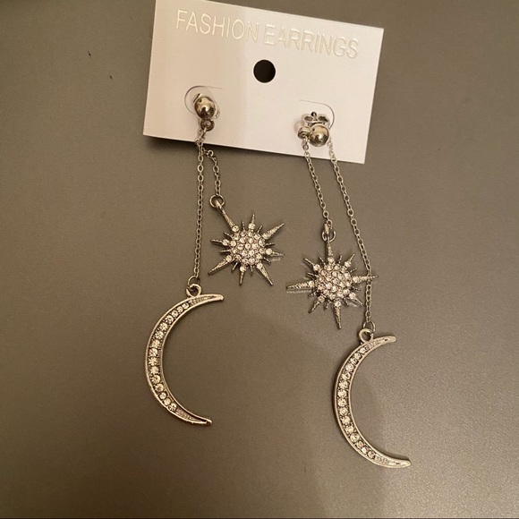 Moon Rhinestone Earrings - Picture 5 of 5